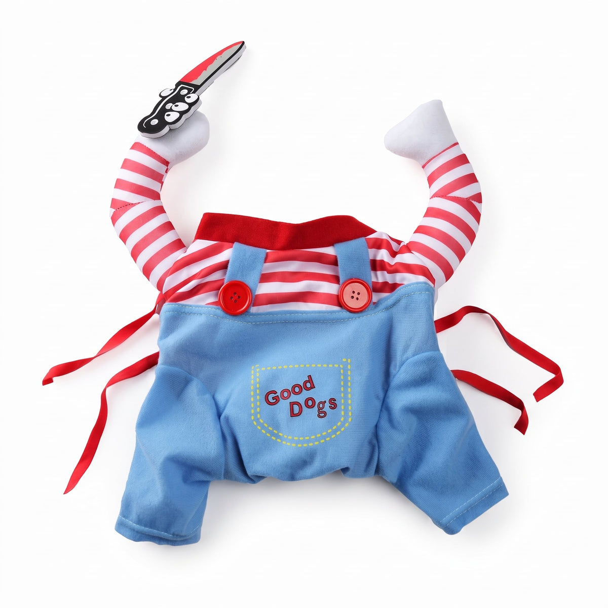 Blue Good Dogs costume laid flat